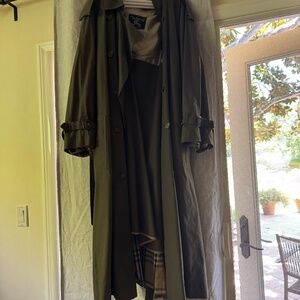 Burberry Double Breasted Trench Coat - Green